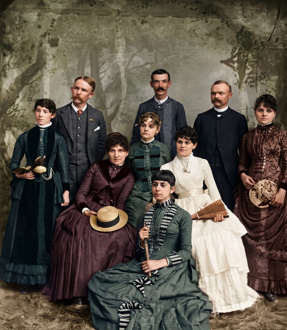 A large family group, 1880s